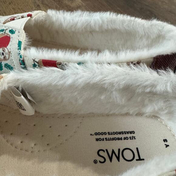 Toms Alpargata Glow In The Dark Sloth Faux Fur Lined Shoes - Picture 6 of 10